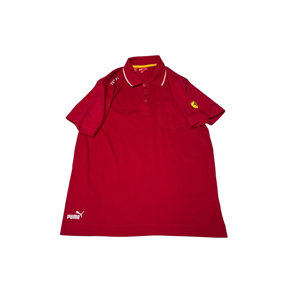 Puma Scuderia Ferrari Mens‎ Red Short Sleeve Polo Shirt Size M Official Supplier